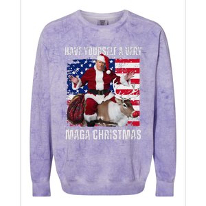 Make Christmas Great Again Trump Pajamas Ugly Colorblast Crewneck Sweatshirt