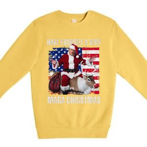 Make Christmas Great Again Trump Pajamas Ugly Premium Crewneck Sweatshirt