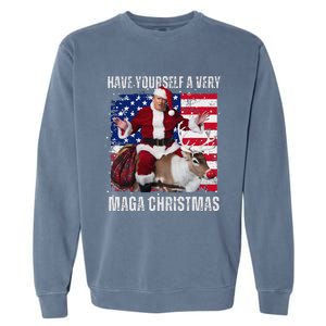 Make Christmas Great Again Trump Pajamas Ugly Garment-Dyed Sweatshirt