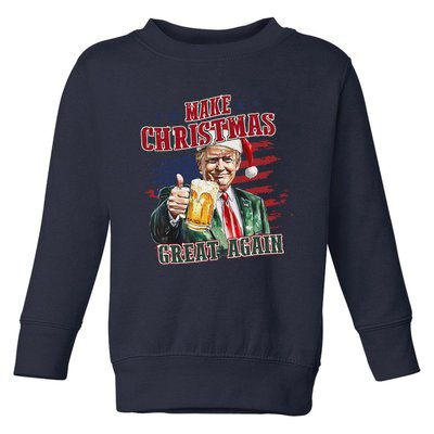 Make Christmas Great Again Trump Dancing Funny Xmas Ugly Toddler Sweatshirt