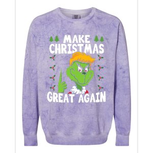 Make Christmas Great Again Donald Trump Xmas Funny Gift Colorblast Crewneck Sweatshirt