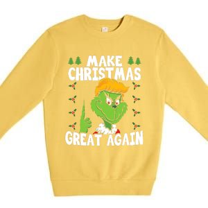 Make Christmas Great Again Donald Trump Xmas Funny Gift Premium Crewneck Sweatshirt