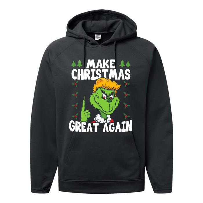 Make Christmas Great Again Donald Trump Xmas Funny Gift Performance Fleece Hoodie