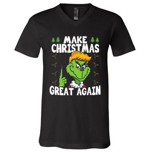 Make Christmas Great Again Donald Trump Xmas Funny Gift V-Neck T-Shirt