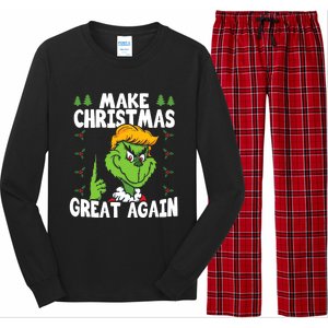 Make Christmas Great Again Donald Trump Xmas Funny Gift Long Sleeve Pajama Set