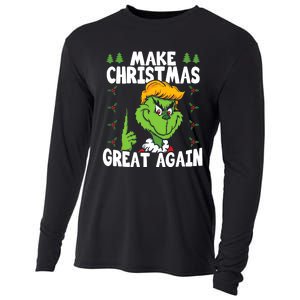 Make Christmas Great Again Donald Trump Xmas Funny Gift Cooling Performance Long Sleeve Crew