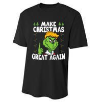 Make Christmas Great Again Donald Trump Xmas Funny Gift Performance Sprint T-Shirt