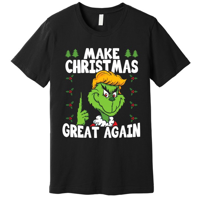 Make Christmas Great Again Donald Trump Xmas Funny Gift Premium T-Shirt