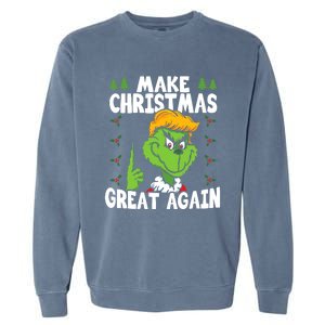 Make Christmas Great Again Donald Trump Xmas Funny Gift Garment-Dyed Sweatshirt