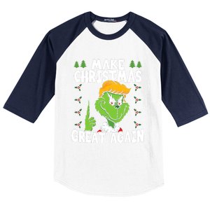 Make Christmas Great Again Donald Trump Xmas Funny Gift Baseball Sleeve Shirt