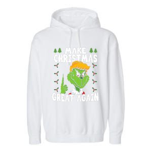 Make Christmas Great Again Donald Trump Xmas Funny Gift Garment-Dyed Fleece Hoodie