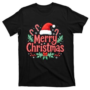 Merry Christmas Gifts Lights Red Santa Hat T-Shirt