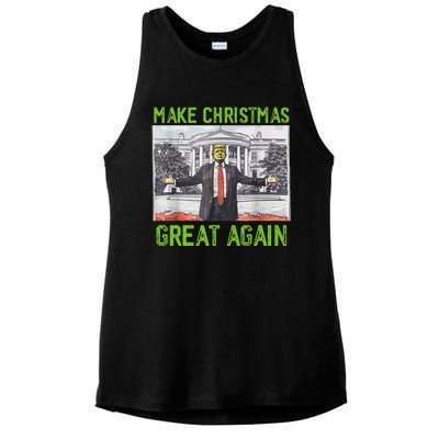 Make Christmas Great Again Trump Ladies PosiCharge Tri-Blend Wicking Tank