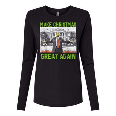 Make Christmas Great Again Trump Womens Cotton Relaxed Long Sleeve T-Shirt