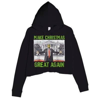 Make Christmas Great Again Trump Crop Fleece Hoodie