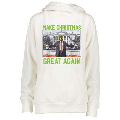 Make Christmas Great Again Trump Womens Funnel Neck Pullover Hood