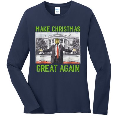 Make Christmas Great Again Trump Ladies Long Sleeve Shirt