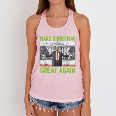 Make Christmas Great Again Trump Women's Knotted Racerback Tank