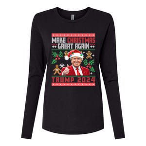 Make Christmas Great Again Santa Trump Ugly Gift Womens Cotton Relaxed Long Sleeve T-Shirt