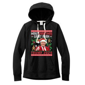 Make Christmas Great Again Santa Trump Ugly Gift Women's Fleece Hoodie