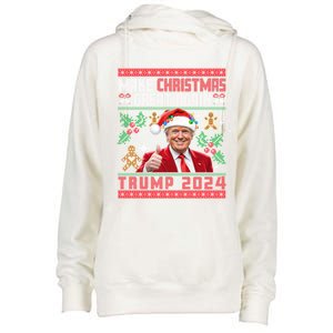 Make Christmas Great Again Santa Trump Ugly Gift Womens Funnel Neck Pullover Hood