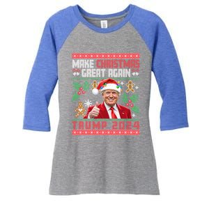 Make Christmas Great Again Santa Trump Ugly Gift Women's Tri-Blend 3/4-Sleeve Raglan Shirt