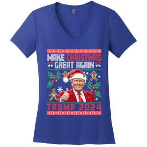 Make Christmas Great Again Santa Trump Ugly Gift Women's V-Neck T-Shirt