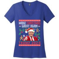 Make Christmas Great Again Santa Trump Ugly Gift Women's V-Neck T-Shirt