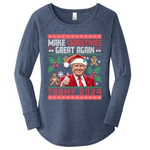 Make Christmas Great Again Santa Trump Ugly Gift Women's Perfect Tri Tunic Long Sleeve Shirt