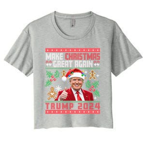 Make Christmas Great Again Santa Trump Ugly Gift Women's Crop Top Tee