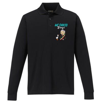 Me Canso Ganso Baby Amlo Cute Lopez Obrador Mexico Performance Long Sleeve Polo