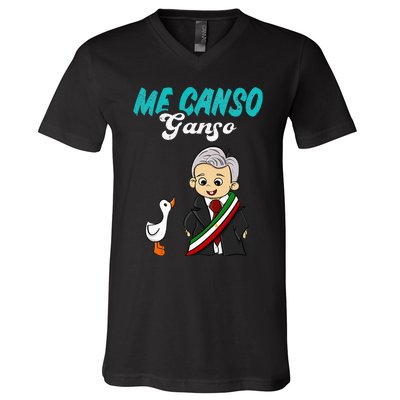 Me Canso Ganso Baby Amlo Cute Lopez Obrador Mexico V-Neck T-Shirt