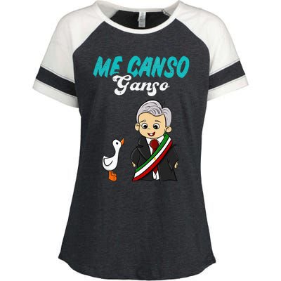 Me Canso Ganso Baby Amlo Cute Lopez Obrador Mexico Enza Ladies Jersey Colorblock Tee