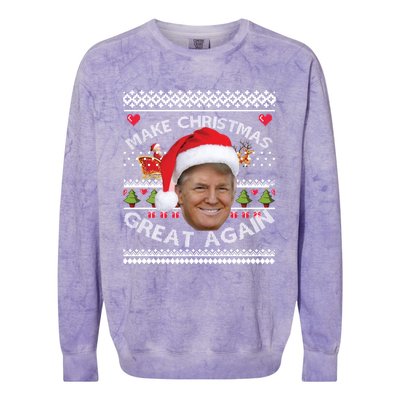 Make Christmas Great Again Trump Ugly Christmas Xmas Gift Colorblast Crewneck Sweatshirt