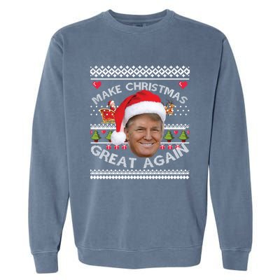 Make Christmas Great Again Trump Ugly Christmas Xmas Gift Garment-Dyed Sweatshirt