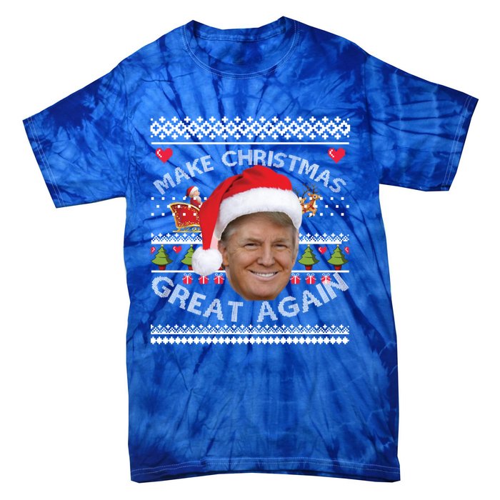 Make Christmas Great Again Trump Ugly Christmas Xmas Gift Tie-Dye T-Shirt