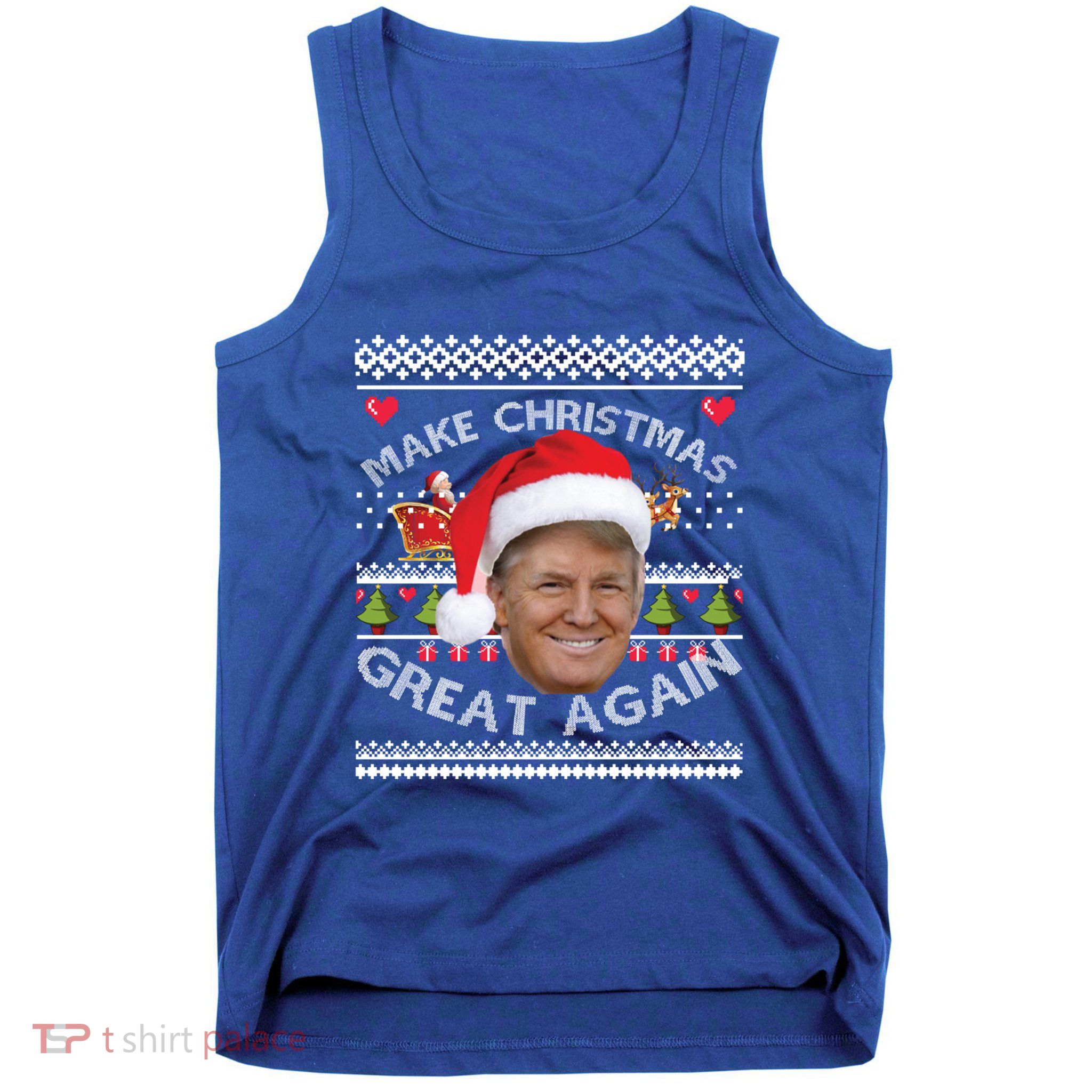 Make Christmas Great Again Trump Ugly Christmas Xmas Gift Tank Top