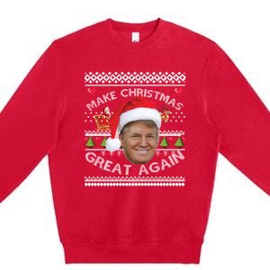 Make Christmas Great Again Trump Ugly Christmas Xmas Gift Premium Crewneck Sweatshirt