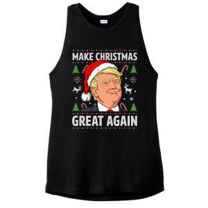 Make Christmas Great Again Trump Ugly Christmas Ladies PosiCharge Tri-Blend Wicking Tank