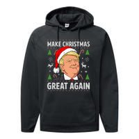 Make Christmas Great Again Trump Ugly Christmas Performance Fleece Hoodie