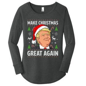 Make Christmas Great Again Trump Ugly Christmas Women's Perfect Tri Tunic Long Sleeve Shirt