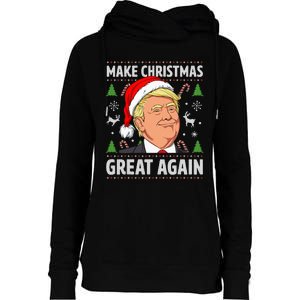 Make Christmas Great Again Trump Ugly Christmas Womens Funnel Neck Pullover Hood