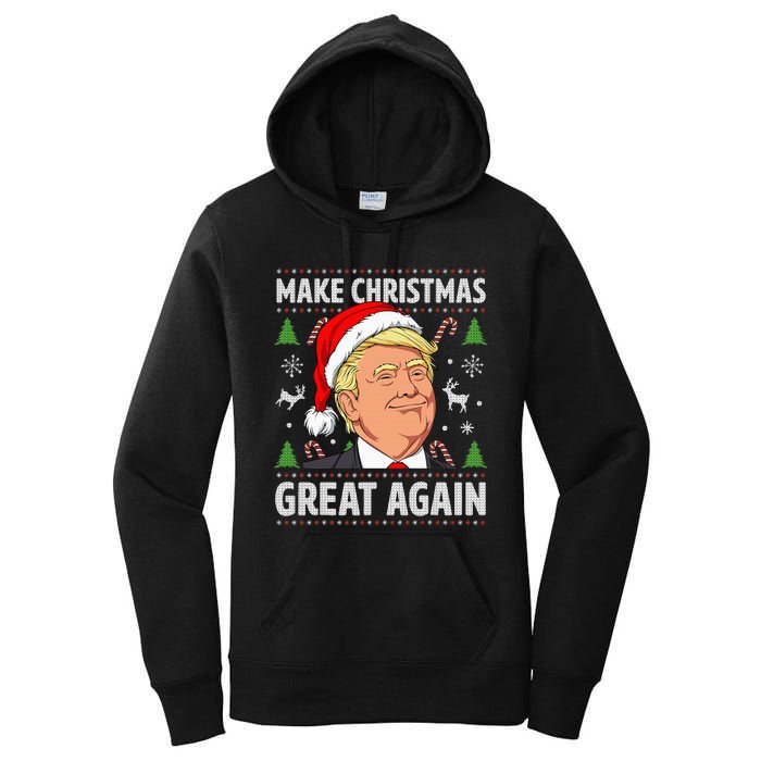 Make Christmas Great Again Trump Ugly Christmas Women's Pullover Hoodie