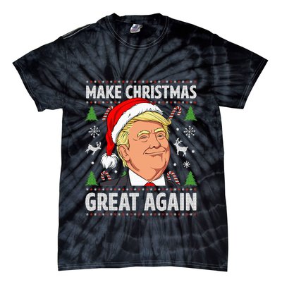 Make Christmas Great Again Trump Ugly Christmas Tie-Dye T-Shirt