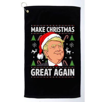 Make Christmas Great Again Trump Ugly Christmas Platinum Collection Golf Towel