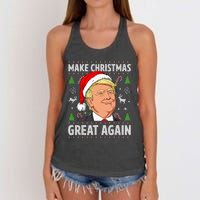 Make Christmas Great Again Trump Ugly Christmas Women's Knotted Racerback Tank