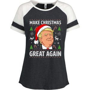 Make Christmas Great Again Trump Ugly Christmas Enza Ladies Jersey Colorblock Tee