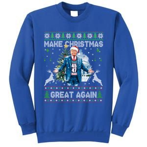 Make Christmas Great Again Ugly Funny Trump 47 Xmas Meaningful Gift Tall Sweatshirt