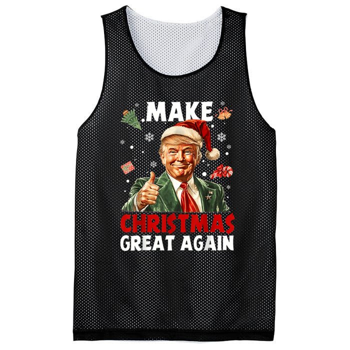 Make Christmas Great Again Funny Christmas Pajamas Mesh Reversible Basketball Jersey Tank