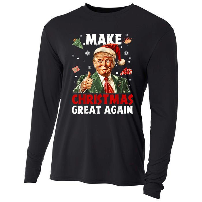 Make Christmas Great Again Funny Christmas Pajamas Cooling Performance Long Sleeve Crew